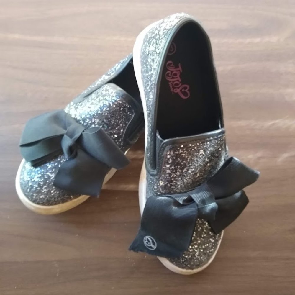 JoJo Siwa sparkly black slip ons, little girls 13